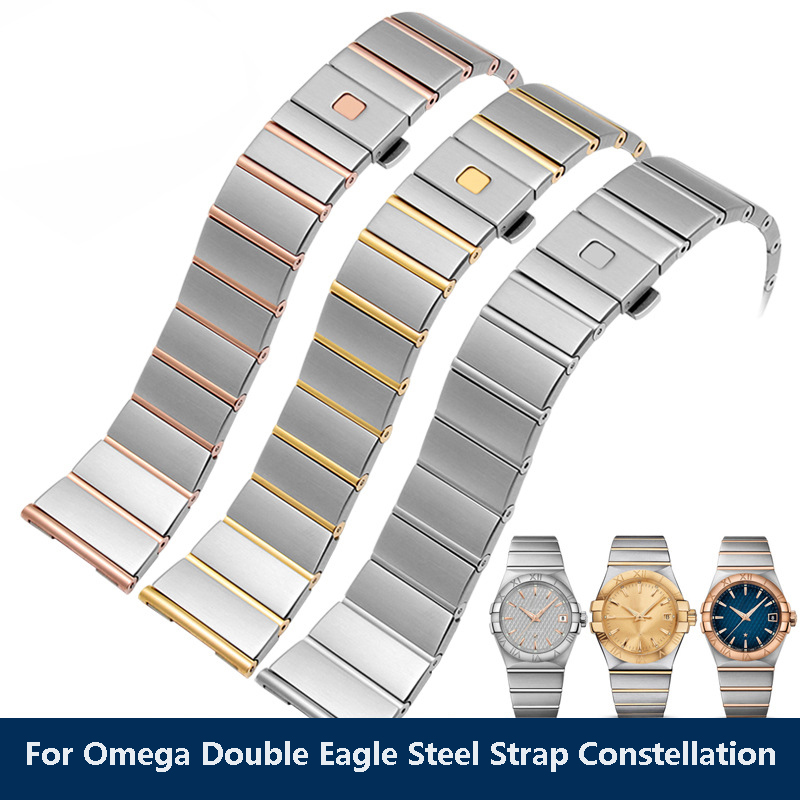 Omega Watch Constellation - オメガダブルイーグルスチールストラップコンステレーションシリーズブレスレット男性と女性の時計バンド金属アクセサリー 17 ミリメートル 23 ミリメートル 25