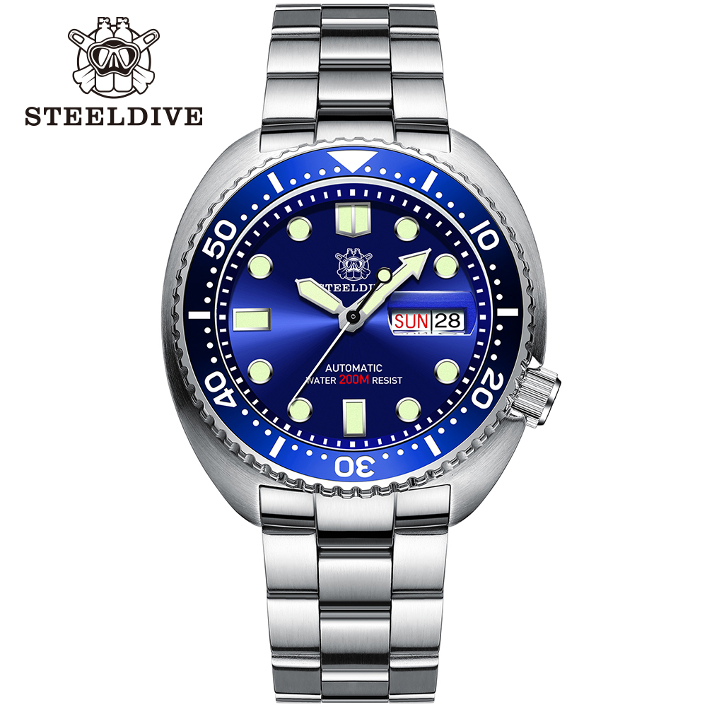Seiko Watch Prospex - Steeldive-サファイアガラス時計,自動巻きムーブメント,黒のダイヤルストラップ,日付と日付,45mm,sd1977,45mm,mh36