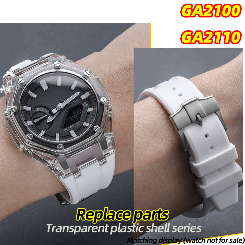 Casio Watch G-Shock Ga-2100 - GA-2100 修正されたゴムベゼルカシオ G-Shock GA-2100-1A1/GA-B2100 透明ケースシリコン時計ストラップ保護アクセサリー
