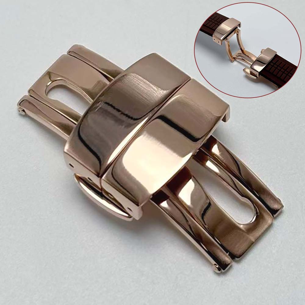 Butterfly Clasp Deployant - 高品質ステンレススチール製時計クラスプ AQUANAUT シリーズ 18mm メタルバタフライクラスプ 時計交換部品