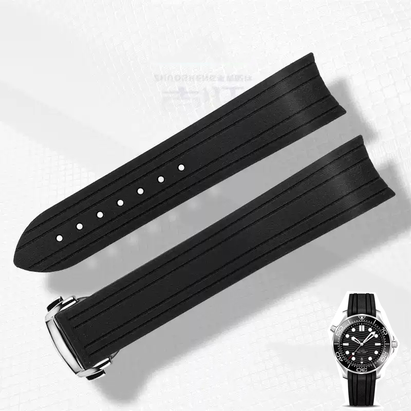 Omega Watch Seamaster - 20 ミリメートル湾曲した端ゴムシリコン時計バンドオメガ用シーマスター 300 防水リストベルト男性女性ブレスレット時計アクセサリー