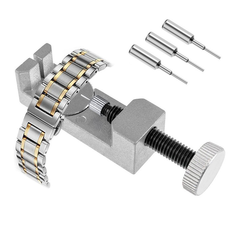 Spring Bar Tool Set - 時計バンドストラップリンクピンリムーバー修理ツールキット時計メーカー用 3 本の予備ピン交換リムーバースプリングバーセット付き