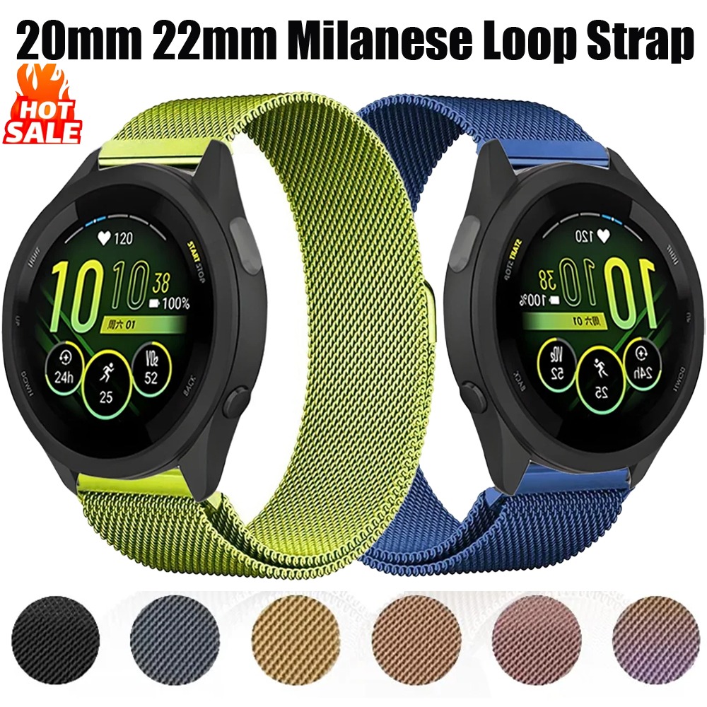 Milanese Loop Magnetic - 20 ミリメートル 22 ミリメートルミラネーゼループストラップガーミンフォアランナー 165 55