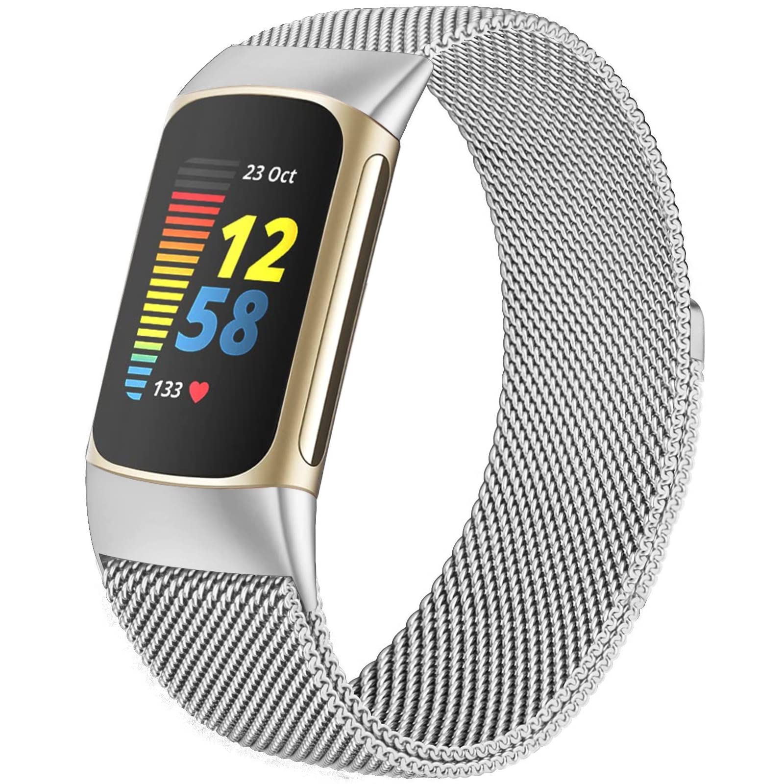 Milanese Loop Magnetic - ミラネーゼループ Fitbit Charge 6 5 バンド交換