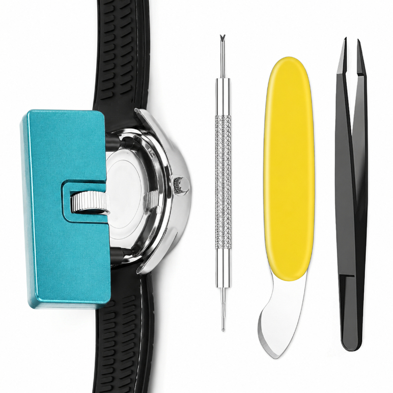 Spring Bar Tool Set - プロの時計職人用ツールセット 時計バンドのピン外し、バネ棒、ピンセット、時計ケースオープナー、ストラップメンテナンス用のこじ開け工具