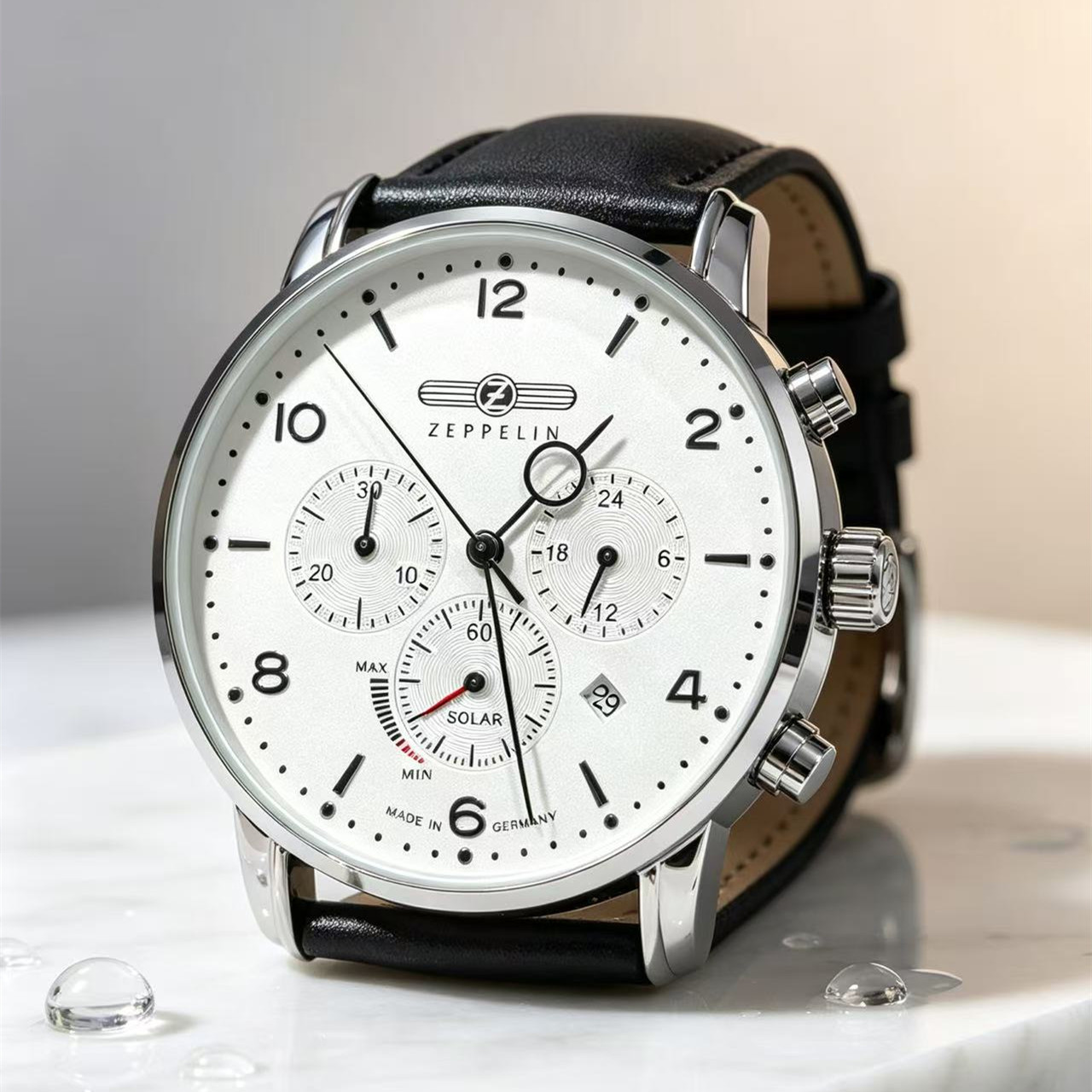 Leather Watch Band Men - ツェッペリン飛行船自動日付メンズケースレザーバンドファッション高級ビジネスカジュアルメンズ腕時計ギフトメンズ防水時計