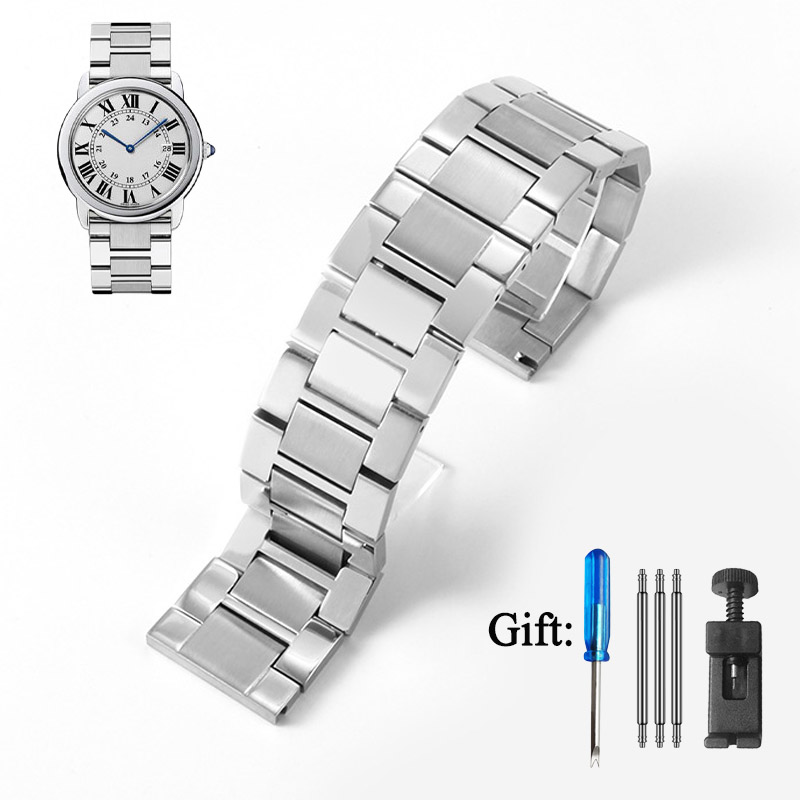 Cartier Watch Tank - カルティエタンクロンドンソロクレールシリーズステンレス鋼時計ストラップ男性女性時計バンドブレスレット 16 ミリメートル 17.5 ミリメートル 20