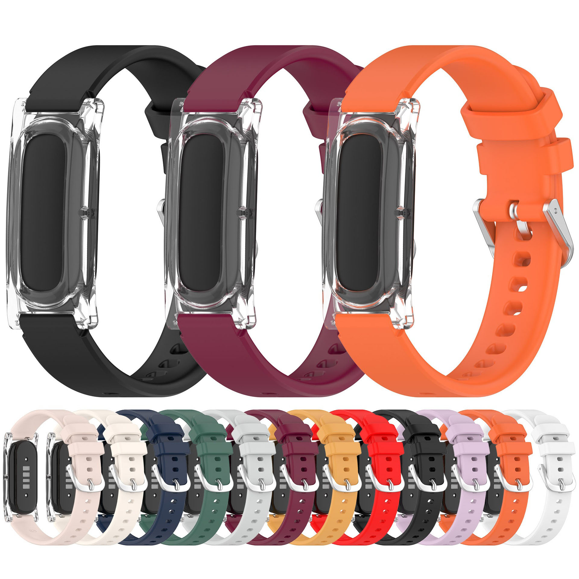 Silicone Band Women - シリコンバンド Google Fitbit Air 交換用スポーツストラップと互換性あり 調節可能な軽量リストバンド