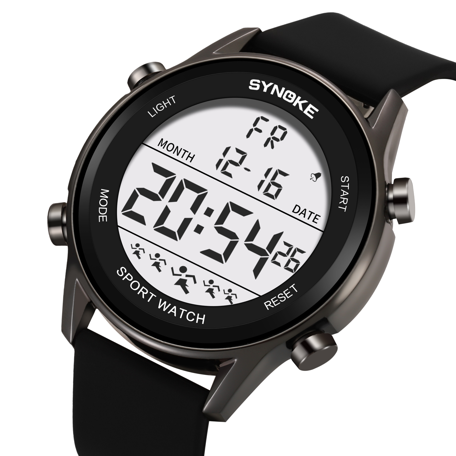 Rubber Strap Diver - 男性用デジタル時計,大画面と大きなシリコンストラップを備えた防水時計