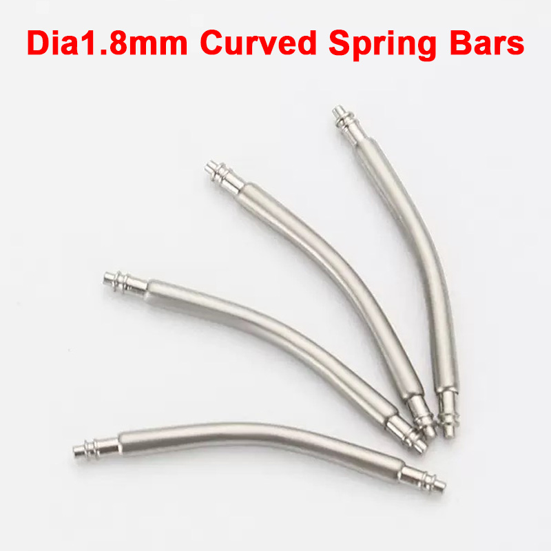 Curved Spring Bar - 直径1.8mmの湾曲スプリングバーリンクピン、18mm/19mm/20mm 22mm/24mmの時計バンドブレスレットスプリングバーに適合、時計交換部品カスタム