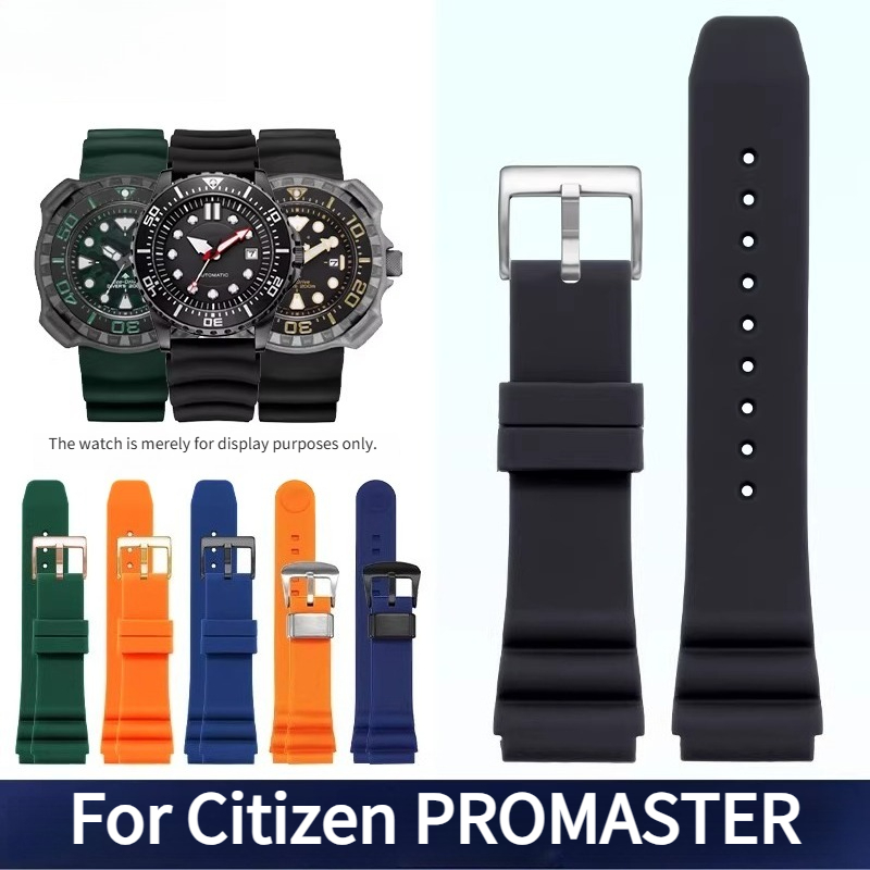 Citizen Watch Promaster - 凸型エッジシリコン時計ストラップ、オリジナルシチズン PROMASTER BN0158-18X/50-10E NY0040-09E QQ W376-305