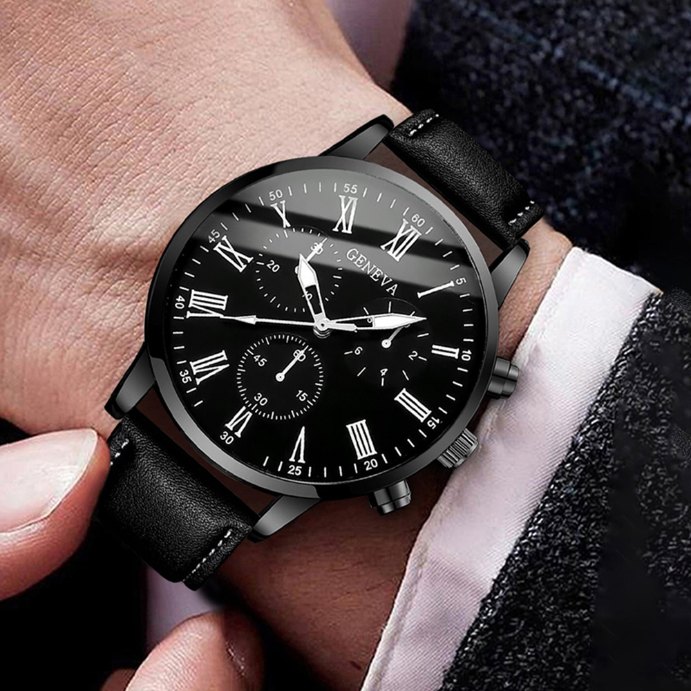 Leather Watch Band Men - 男性用クォーツ時計,男性用クォーツ時計,ローマダイヤル,女性用レザーバンド,ファッション