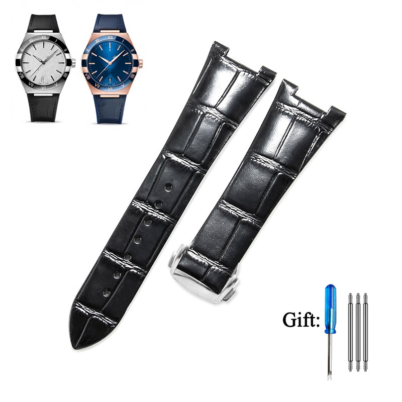 Omega Watch Constellation - 革時計スタープオメガコンステレーションシリーズ時計バンド高品質ソフトメンズウォッチブレスレットリストバンド 25 × 13 ミリメートル 25