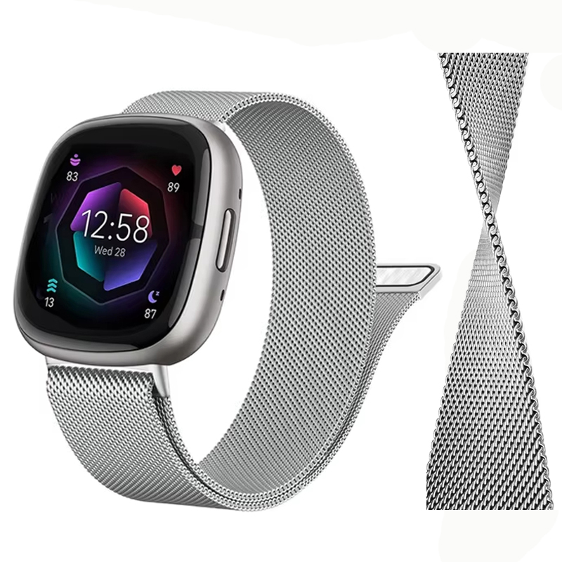 Milanese Loop Magnetic - フィットビット versa 4 3 バンド Sense/Lite