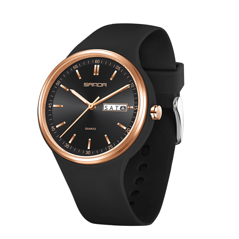 Silicone Band Women - ファッションカレンダー高品質レディースクォーツ時計シリコンストラップレディース腕時計シンプルエレガントな女性用腕時計。