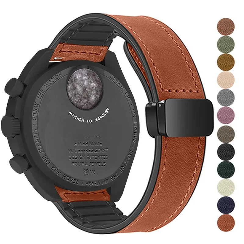 Omega Watch Constellation - 男性と女性のためのシリコンレザーウォッチストラップ,クイックリリース,一般的な月見時計,サターンムーンシリーズ,20mm