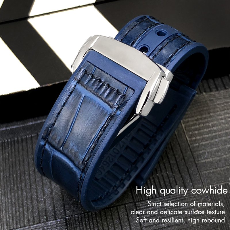 ゴム製牛革時計ストラップ,シリコンレザー,折りたたみ式バック - Omega Watch Constellation のレビューと価格