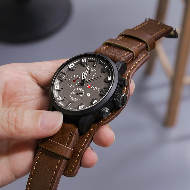 レトロメンズ腕時計クラシック高級ビジネスクォーツ時計ファッシ - Leather Watch Band Men のレビューと価格