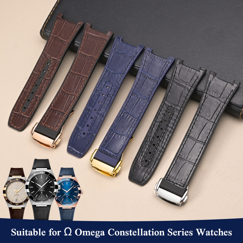 オメガコンステレーションシリーズ用本牛革+FKM時計バンド凹 - Omega Watch Constellation のレビューと価格