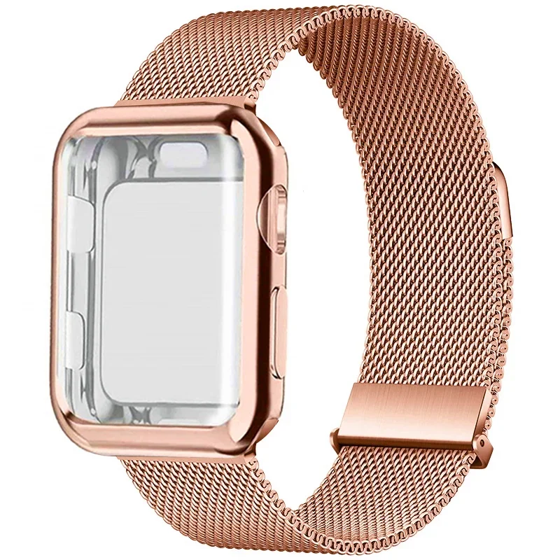 アップルウォッチバンド用ミラネーゼループとケース,メタルブレ - Milanese Loop Magnetic のレビューと価格