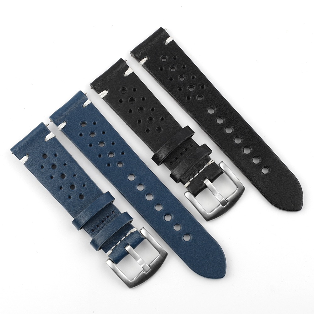 プレミアムヴィンテージ本革時計バンド ブラック イエロー コ - Tropic Strap Vintage のレビューと価格