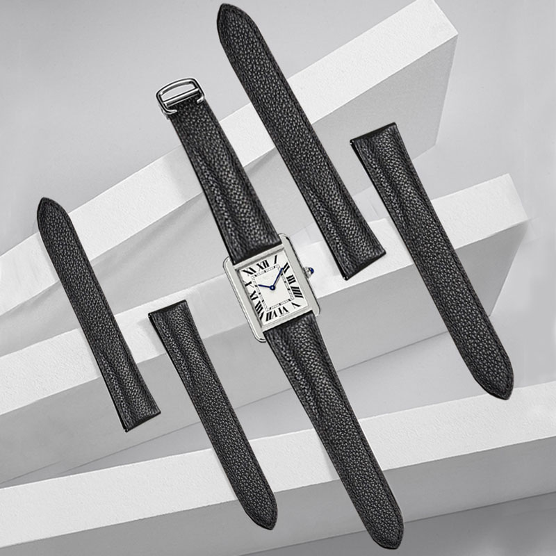 カルティエ タンク ソロ ロンド デ時計バンド時計ストラップ - Leather Watch Band Men のレビューと価格