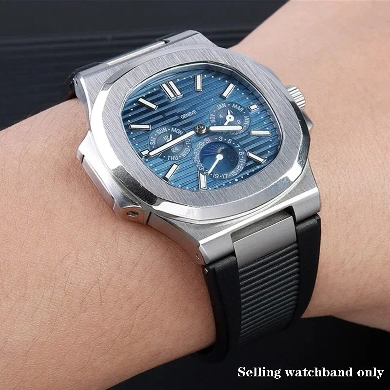 男性用シリコンウォッチストラップ,ラバーウォッチバンド,リス - Patek Philippe Watch Nautilus のレビューと価格