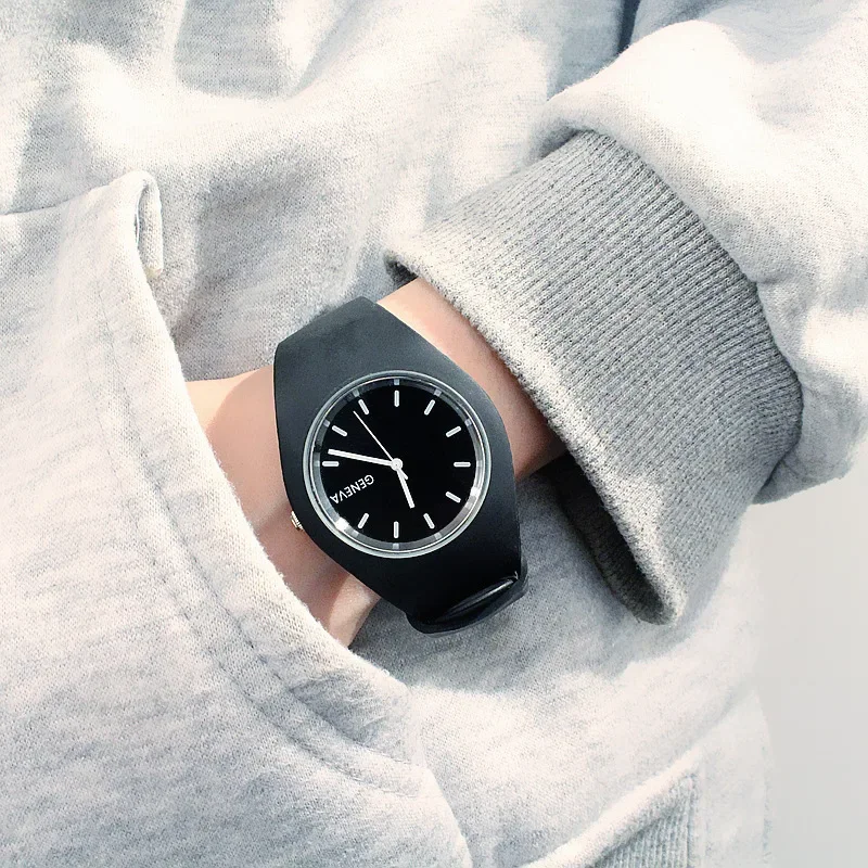 男性腕時計女性クリーム色超薄型ファッションギフトシリコーンス - Silicone Band Women のレビューと価格