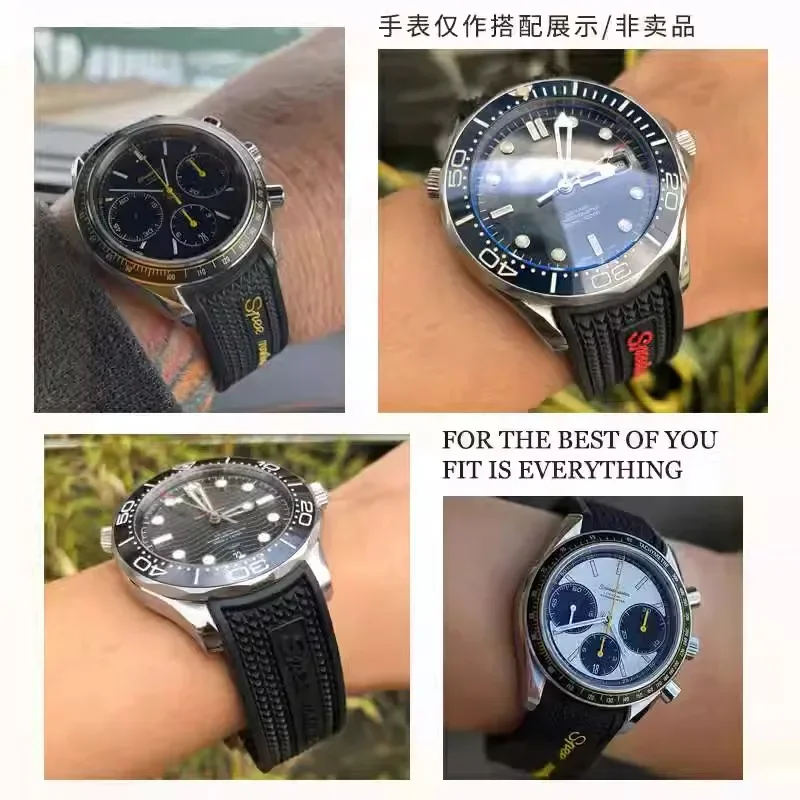 新しいゴムシリコン時計バンドオメガスピードマスター時計ストラ - Omega Watch Speedmaster のレビューと価格