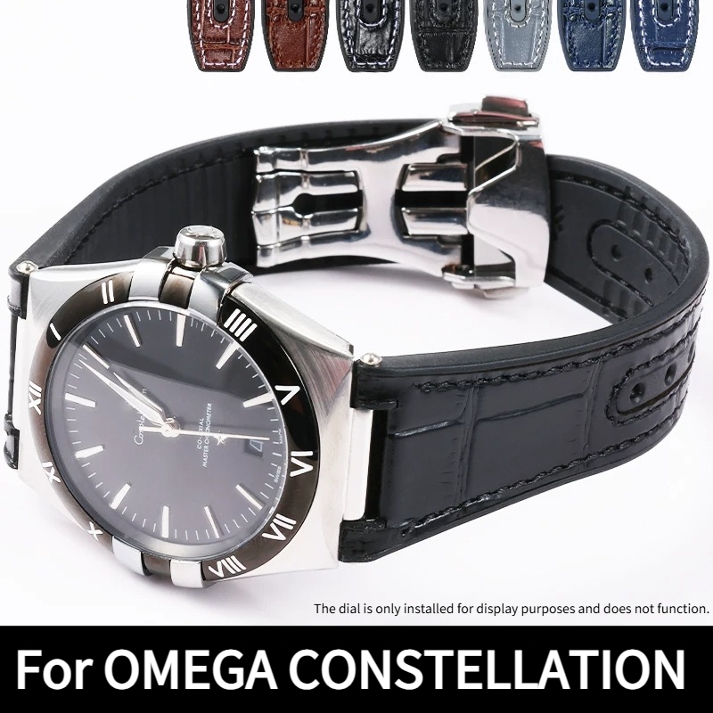 クロコダイル柄本革時計ストラップ シリコンマン用 オリジナル - Omega Watch Constellation のレビューと価格