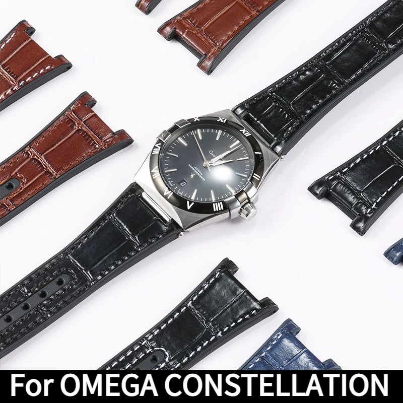 クロコダイル柄本革時計ストラップ シリコンマン用 オリジナル - Omega Watch Constellation のレビューと価格