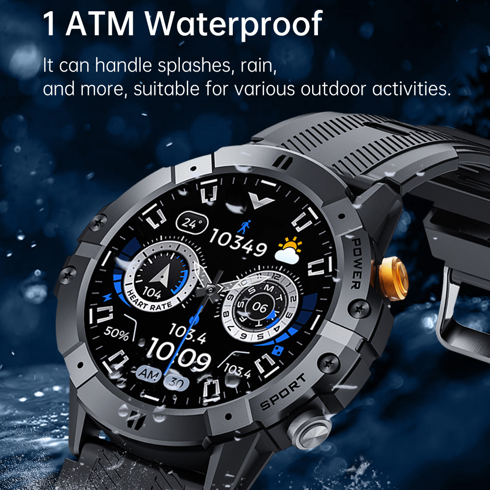屋外軍事スマートウォッチ Bluetooth 通話スマートウ - Rubber Strap Diver のレビューと価格
