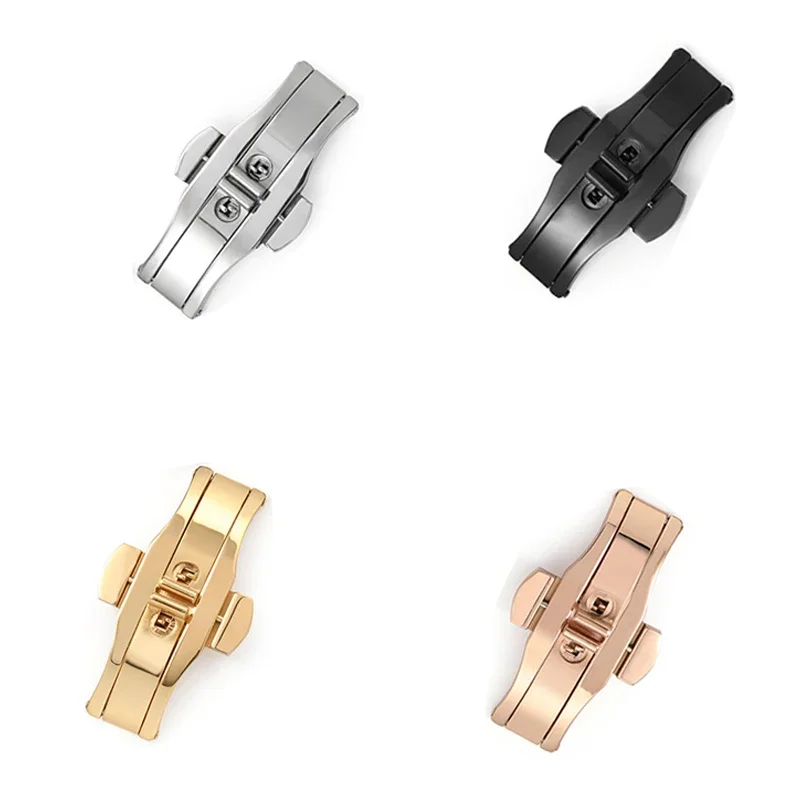 ポリッシュステンレス鋼バックル時計バンドボタンバタフライクラ - Butterfly Clasp Deployant のレビューと価格