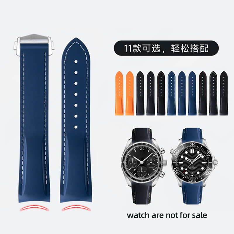 湾曲した端ゴムシリコン時計バンドオメガシーマスター 300  - Omega Watch Seamaster のレビューと価格