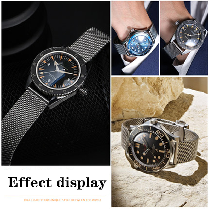 20ミリメートル22ミリメートル固体ステンレス鋼メッシュmi - Omega Watch Seamaster のレビューと価格