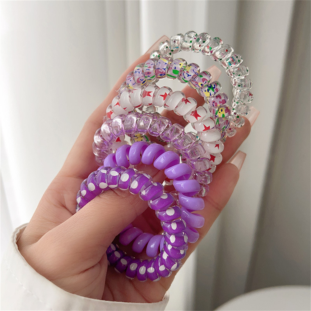 6 個甘いかわいいカラフルなスパイラルヘアネクタイ樹脂ゼリー - Silicone Band Women のレビューと価格