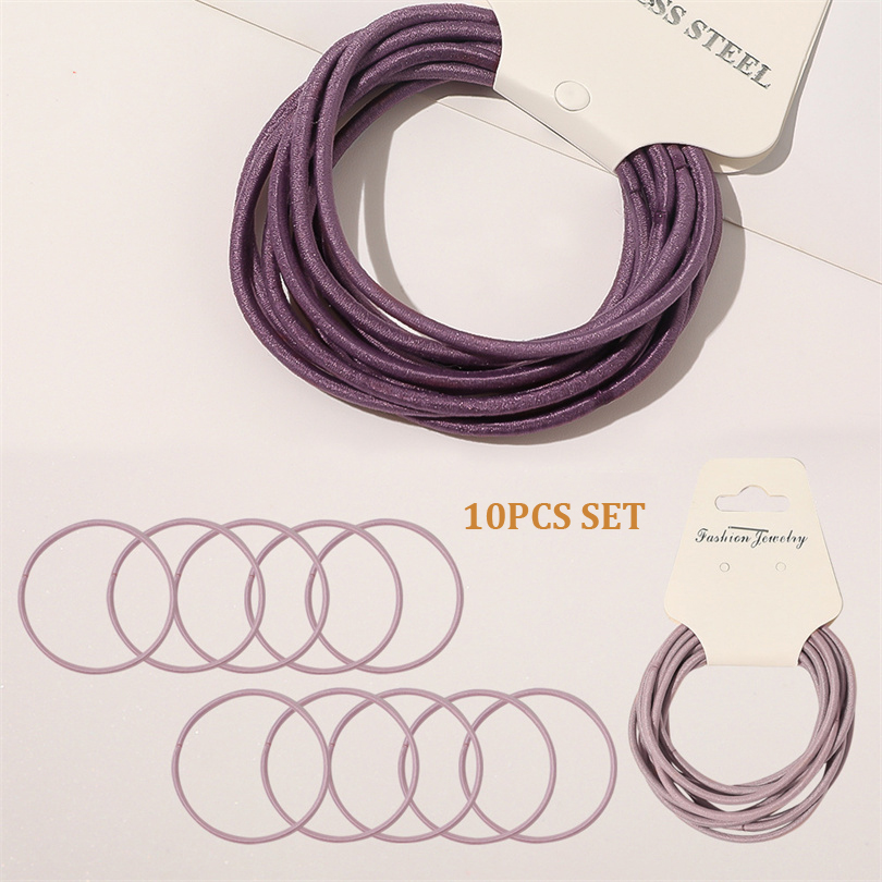 女の子と女性のための基本的な弾性シュシュ,ヘアアクセサリー, - Silicone Band Women のレビューと価格
