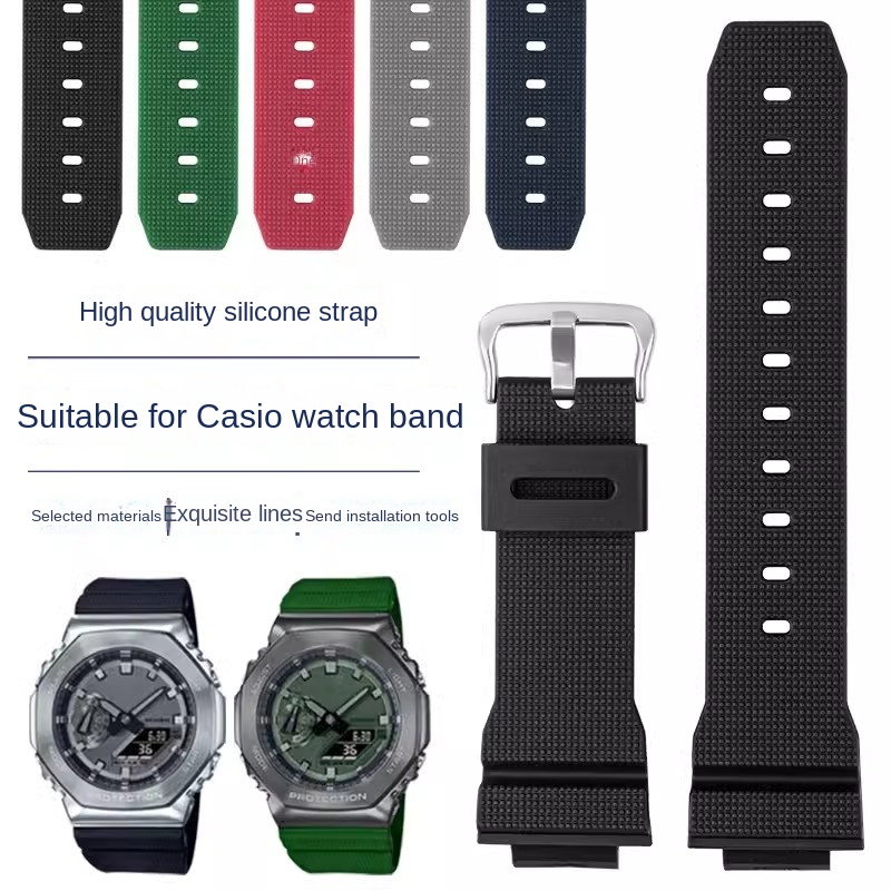 メンズラバーウォッチ,クラシックウォッチ用レジンウォッチバン - Casio Watch G-Shock Ga-2100 のレビューと価格