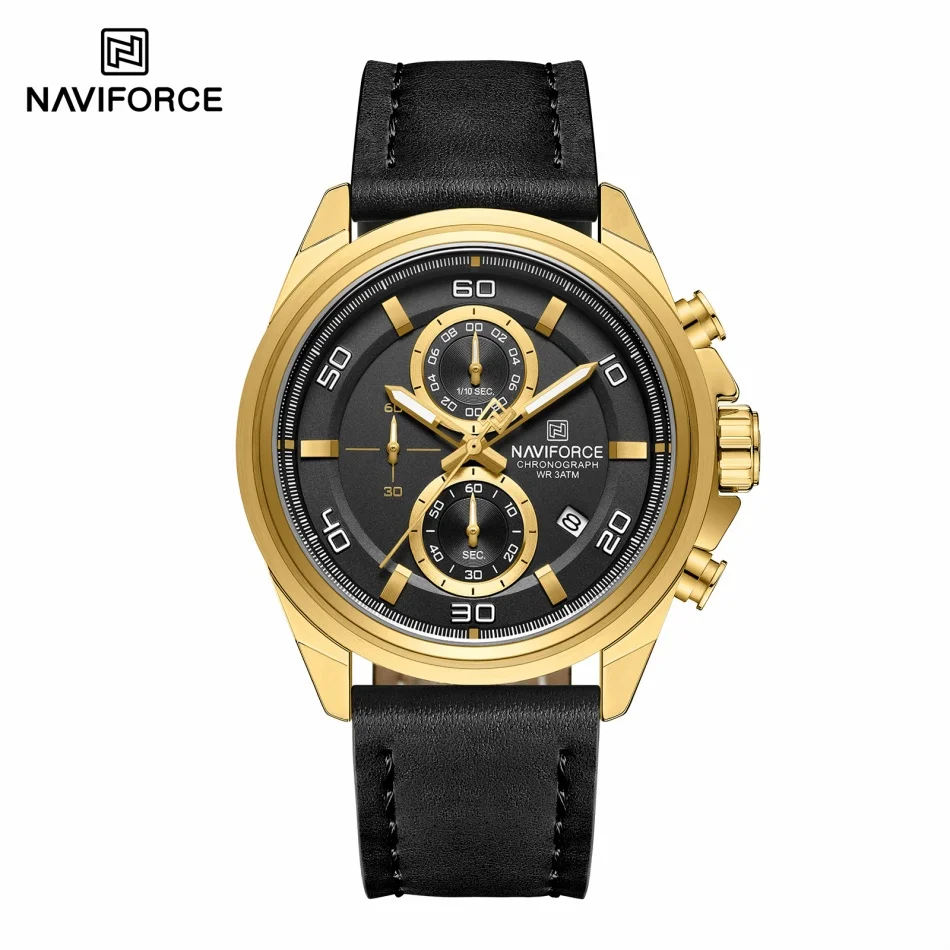 NAVIFORCE ハンズ腕時計 本革ストラップ 合金ケース - Leather Watch Band Men のレビューと価格