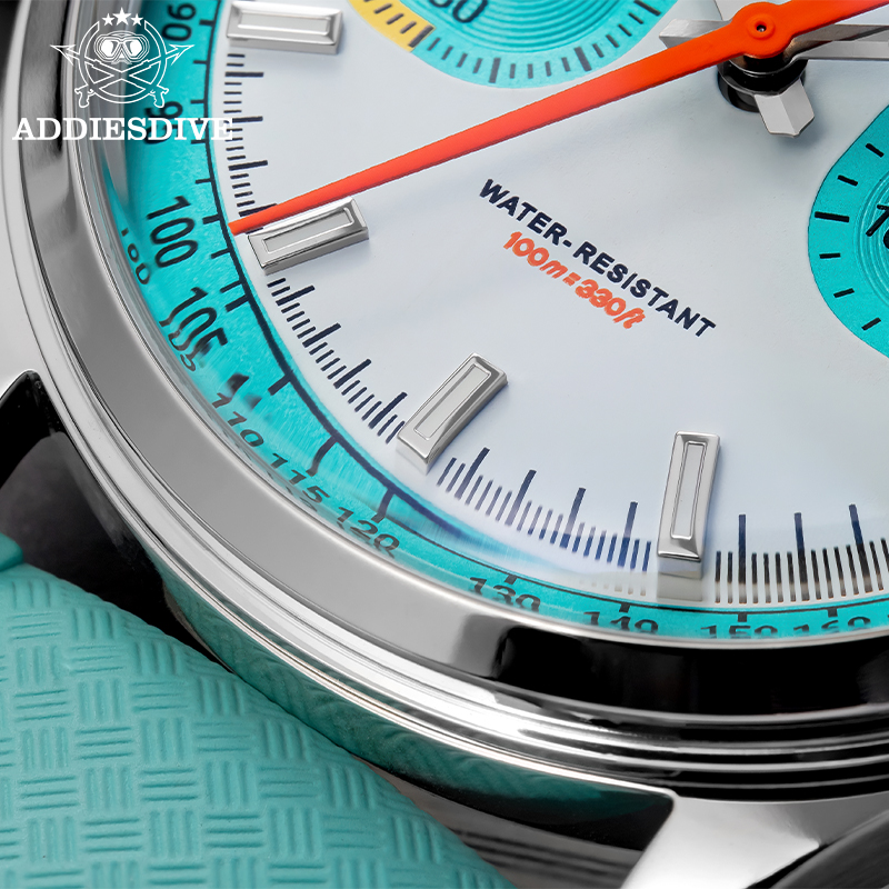 ADDIESDIVE 新多機能クロノグラフ腕時計ドーム型ガラ - Rubber Strap Diver のレビューと価格