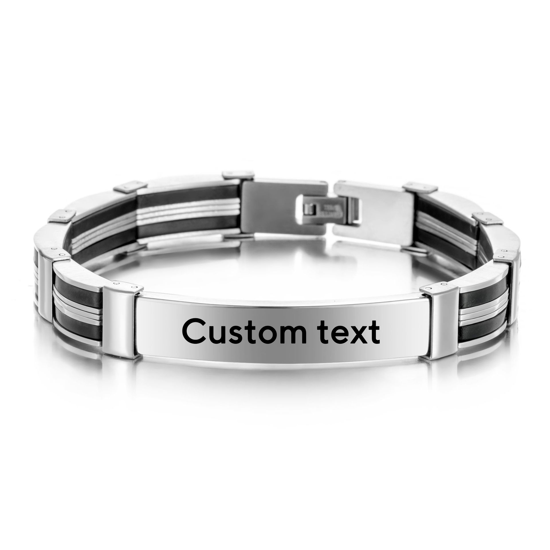 パンクカスタムテキスト名入りメンズステンレススチールブレスレ - Silicone Band Women のレビューと価格