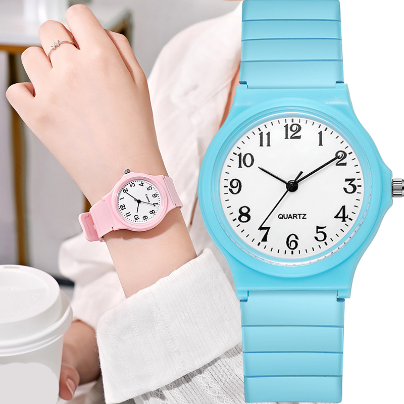 ファッションガールズウォッチシンプルな試験クォーツ時計シリコ - Silicone Band Women のレビューと価格