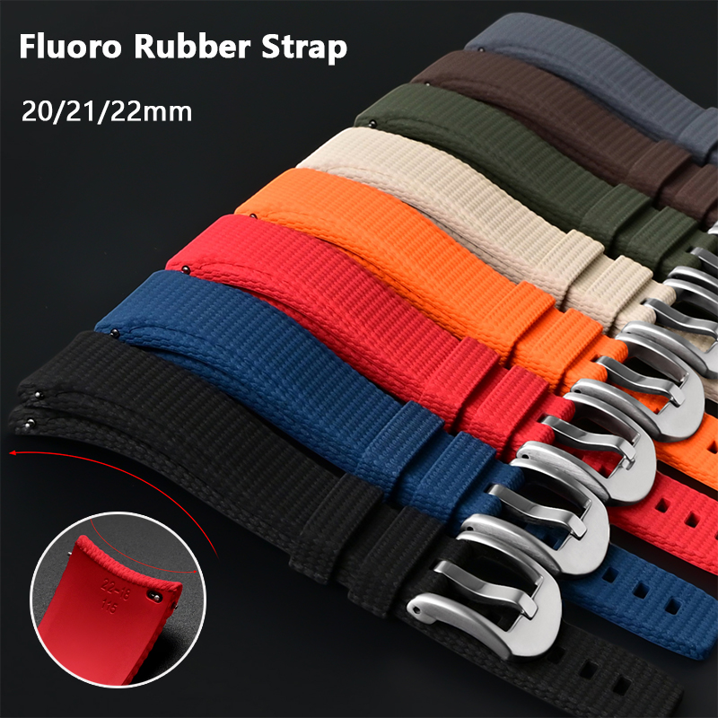 湾曲型FKMストラップ ユニバーサルクイックリリース フルオ - Rubber Strap Diver のレビューと価格