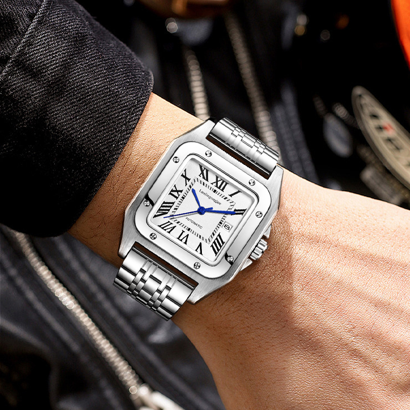 男性用の高級高級スクエア自動機械式時計、中空バタフライクラス - Cartier Watch Tank のレビューと価格