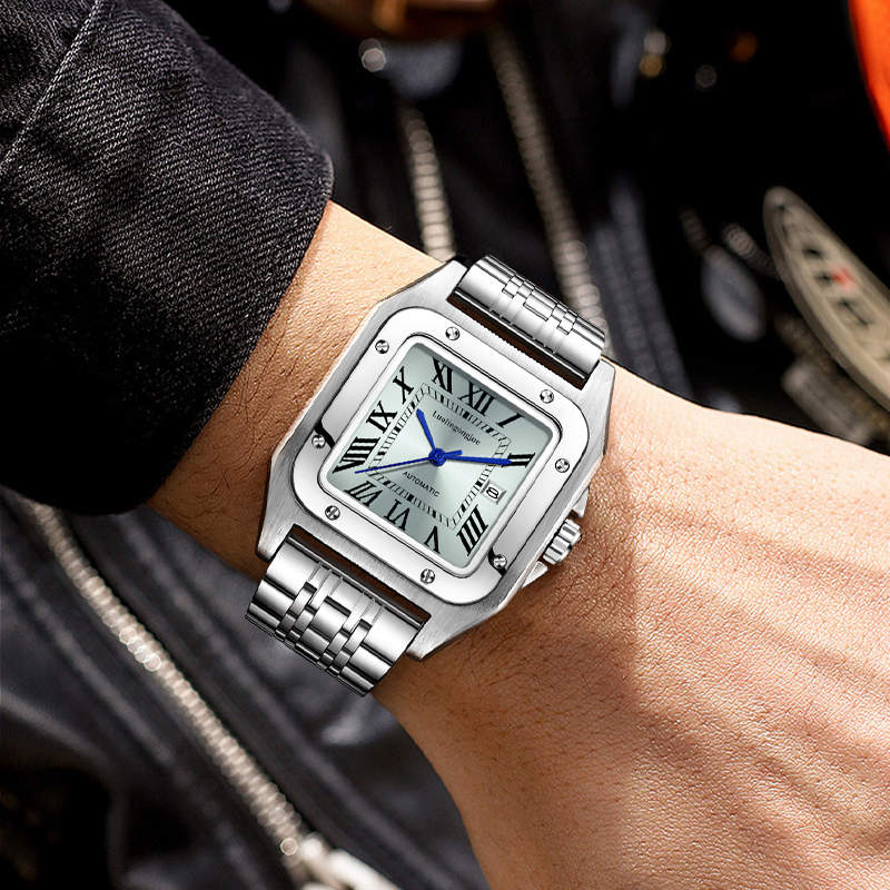 男性用の高級高級スクエア自動機械式時計、中空バタフライクラス - Cartier Watch Tank のレビューと価格