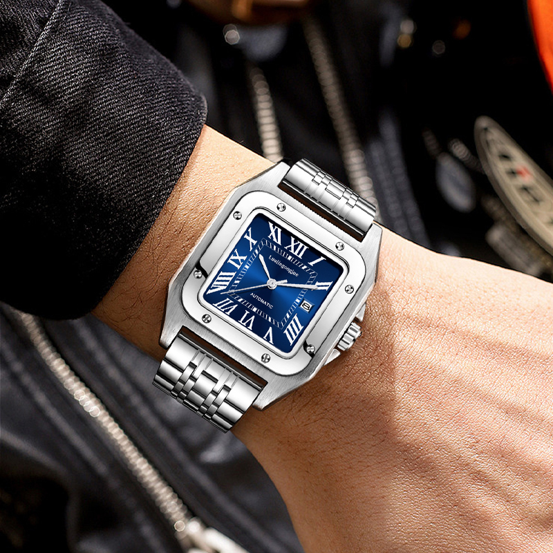 男性用の高級高級スクエア自動機械式時計、中空バタフライクラス - Cartier Watch Tank のレビューと価格