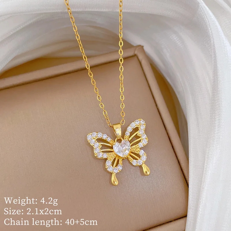 ファッショナブルなハイエンドバタフライシリーズ銅製ペンダント - Butterfly Clasp Deployant のレビューと価格
