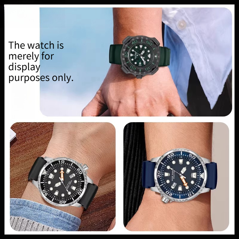 凸型エッジシリコン時計ストラップ、オリジナルシチズン PRO - Citizen Watch Promaster のレビューと価格