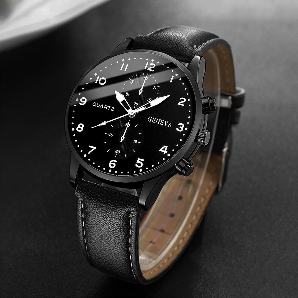 男性用クォーツ時計,男性用クォーツ時計,ローマダイヤル,女性 - Leather Watch Band Men のレビューと価格