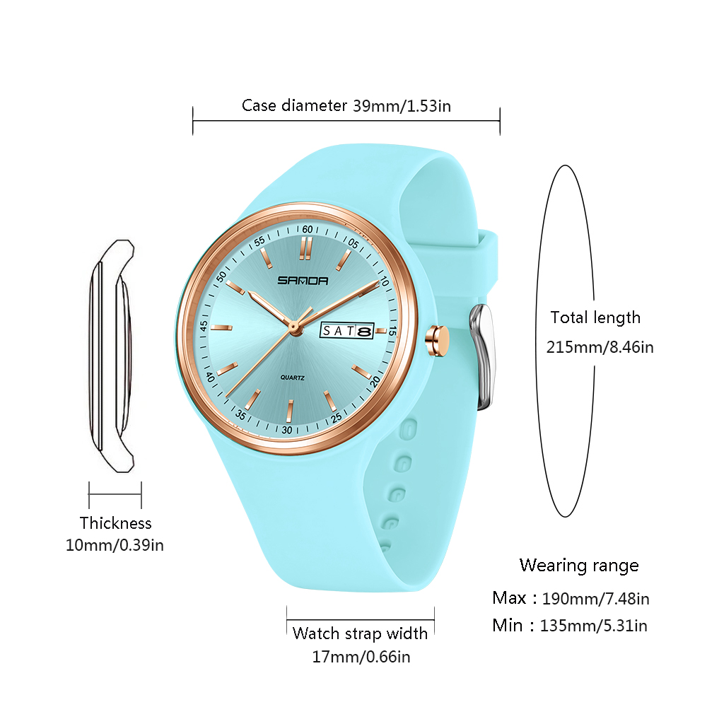 ファッションカレンダー高品質レディースクォーツ時計シリコンス - Silicone Band Women のレビューと価格